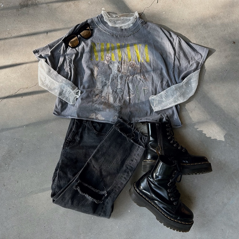 Nirvana cropped t-shirt